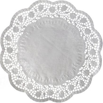 Ozdobná čipka okrúhla biela 18cm 100 ks - Wimex