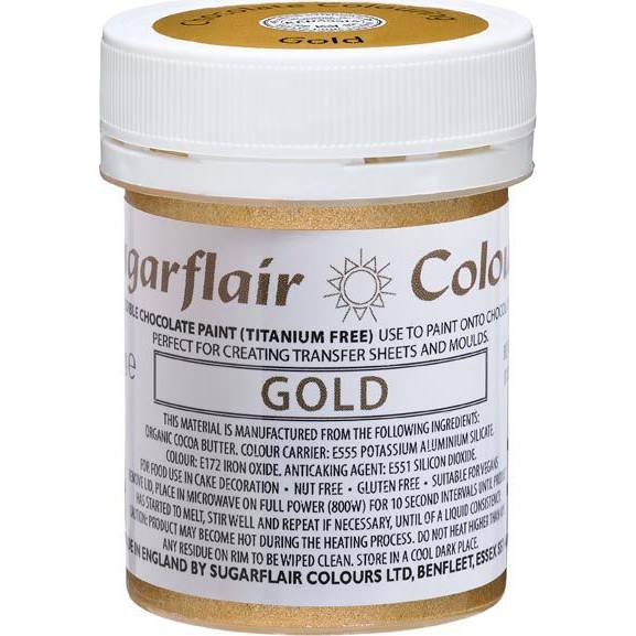 Gélová farba zlatá, 35g - Sugarflair