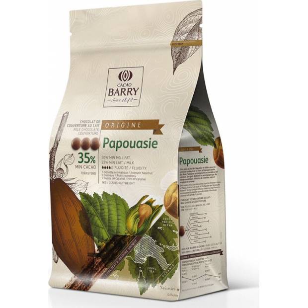 Cacao Barry Origin čokoláda PAPOUASIE mléčná 35% 1kg