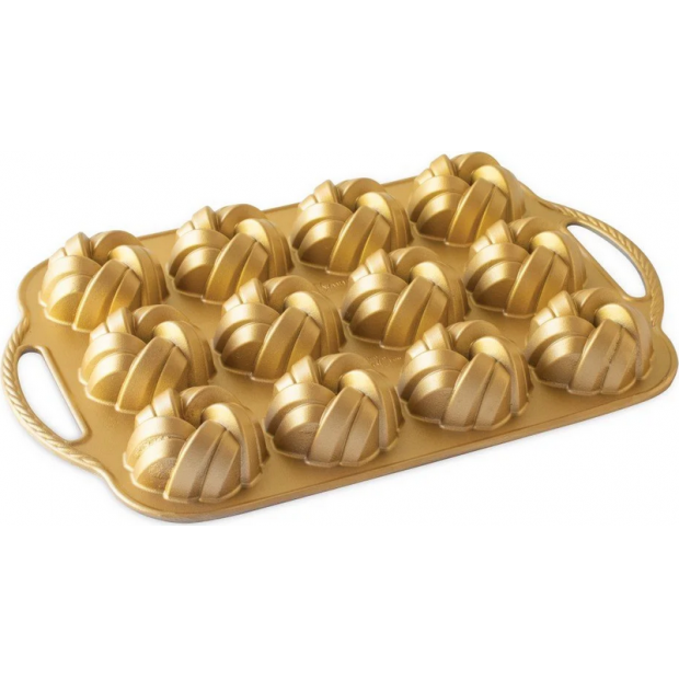 NW minidoll 75 rokov prepletená doska s 12 formami zlatá - Nordic Ware