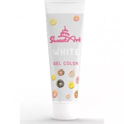 Slovenský překlad: 
SweetArt dekoratívna gélová farba tubička White (30 g) - dortis