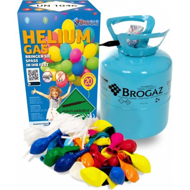 Hélium pre balóny 20 - 5l + 20ks balónov - Brogaz