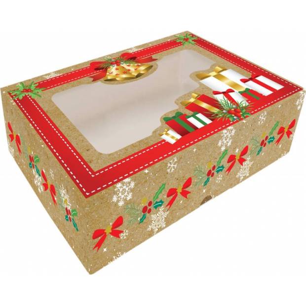 Skladacia krabica na cukríky s oknom 22x15x5cm 1ks darčekov - Alvarak