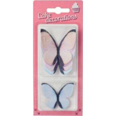 Dekorácie z jedlého papiera Butterflies pastel (8 ks) - dortis