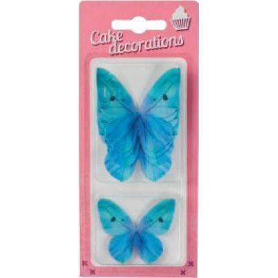 Dekorácie z jedlého papiera Modrí motýli (8 ks) - dortis