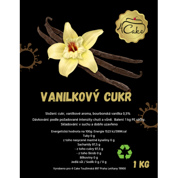 Vanilkový cukor 1 kg - dortis