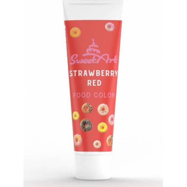 SweetArt gélová farba v tube Jahodová červená (30 g) - dortis