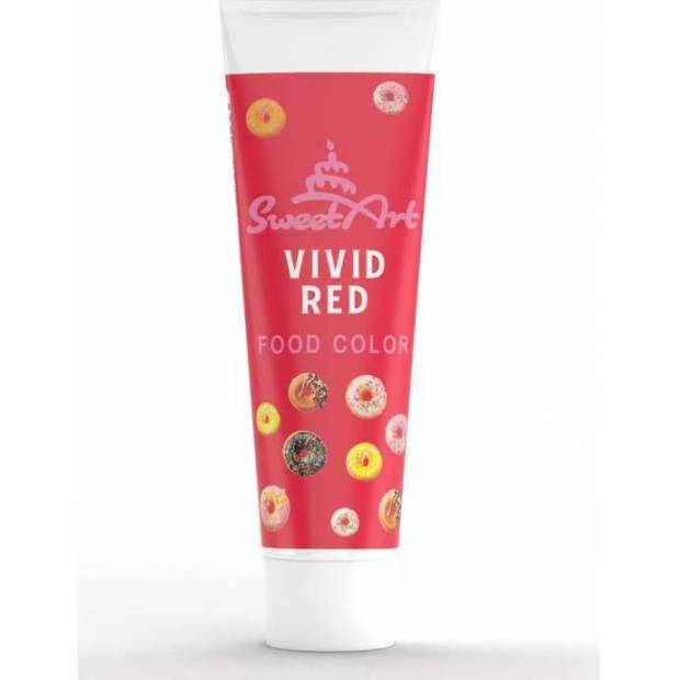 SweetArt gélová farba v tube Vivid Red (30 g) - dortis