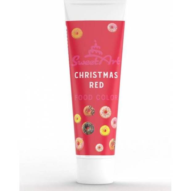 SweetArt gélová farba v tube Vianočná červená (30 g) - dortis