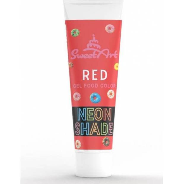 SweetArt gélová farba s neónovým efektom v tube Červená (30 g) - dortis
