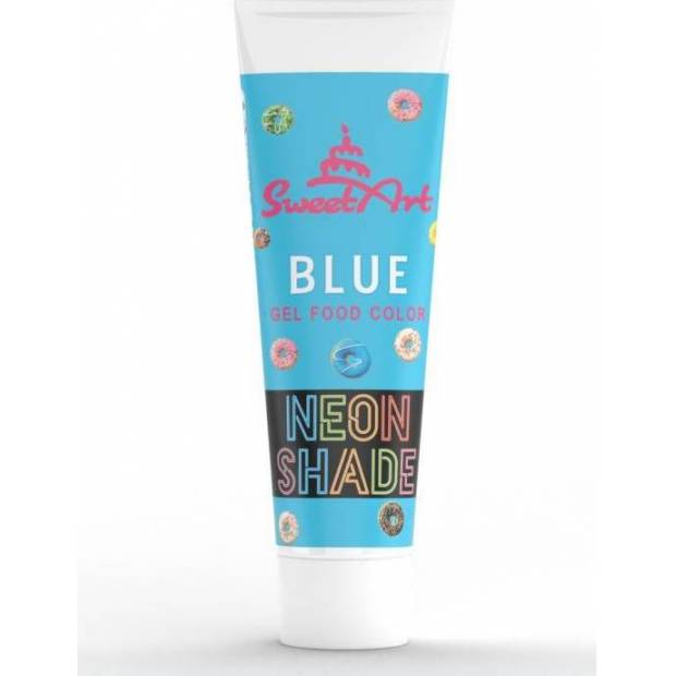 SweetArt gélová farba s neónovým efektom v tube Blue (30 g) - dortis