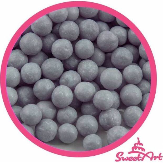 SweetArt strieborné matné cukrové perly 7 mm (80 g) - dortis