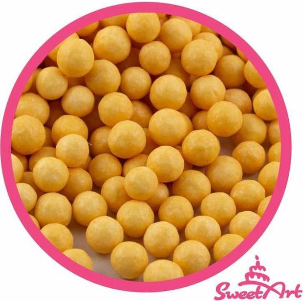 SweetArt cukrové perly zlatožlté matné 5 mm (80 g) - dortis