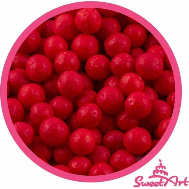SweetArt cukrové perly červené 7 mm (80 g) - dortis