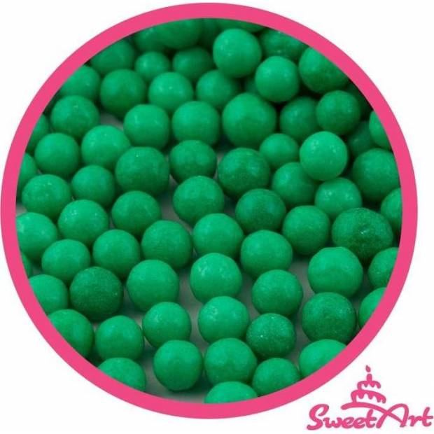SweetArt Vianočné zelené cukrové perly 7 mm (80 g) - dortis