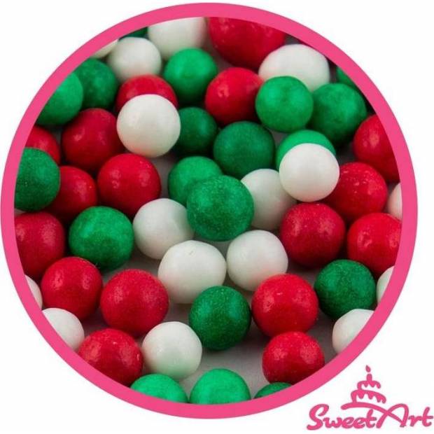 SweetArt cukrové perly vianočná zmes 7 mm (80 g) - dortis