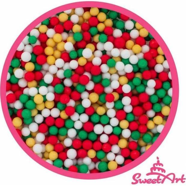 SweetArt cukrové perly Golden Christmas mix 5 mm (80 g) - dortis