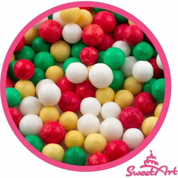 SweetArt cukrové perly Golden Christmas mix 7 mm (80 g) - dortis