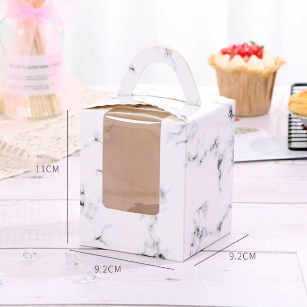 Cupcake box 100ks mramor - Cakesicq