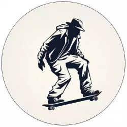Jedlý papier Skateboardista čiernobiely 19,5 cm - Pictu Hap