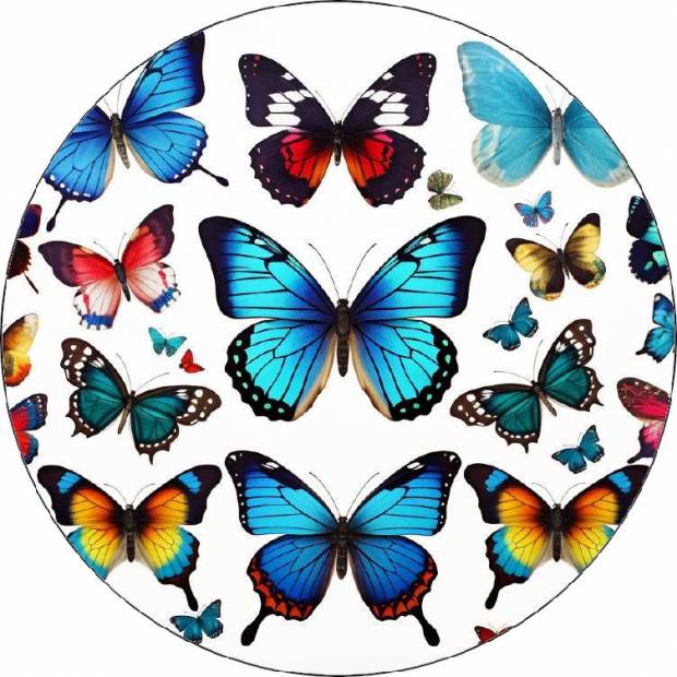 Motýli z jedlého papiera 19,5 cm - Pictu Hap