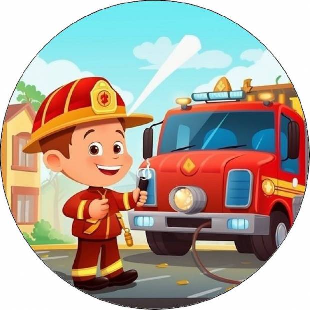Jedlý papier hasič a hasičské auto 19,5cm - Pictu Hap