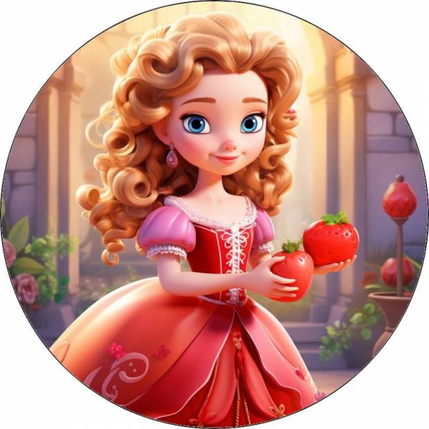 Princezná z jedlého papiera v červených šatách 19,5cm - Pictu Hap