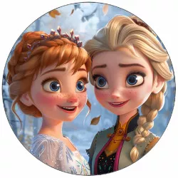 Jedlý papier Anna a Elsa-01 19,5 cm - Pictu Hap