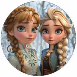 Jedlý papier Anna a Elsa-02 19,5 cm - Pictu Hap