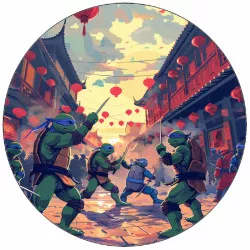 Jedlý papier „Želvy Ninja v meste“, 19,5 cm - Pictu Hap