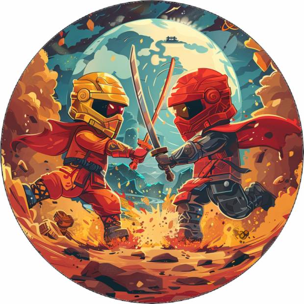 Jedlý papier Ninjago vo vesmíre počas bitky 19,5 cm - Pictu Hap