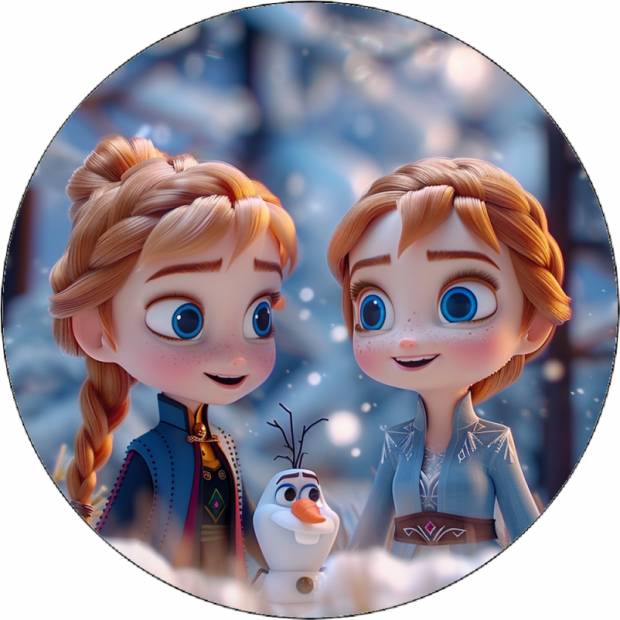 Jedlý papier Anna a Elsa deti 19,5 cm - Pictu Hap