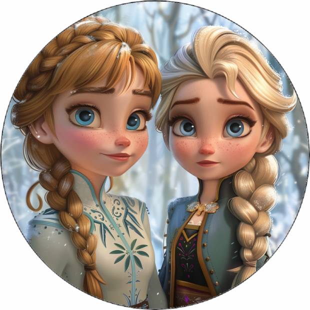 Jedlý papier Anna a Elsa-02 19,5 cm - Pictu Hap