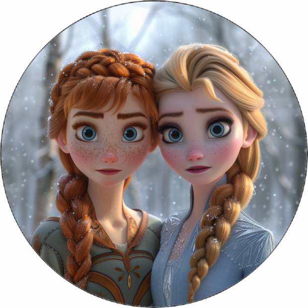 Jedlý papier Anna a Elsa v objatí 19,5 cm - Pictu Hap