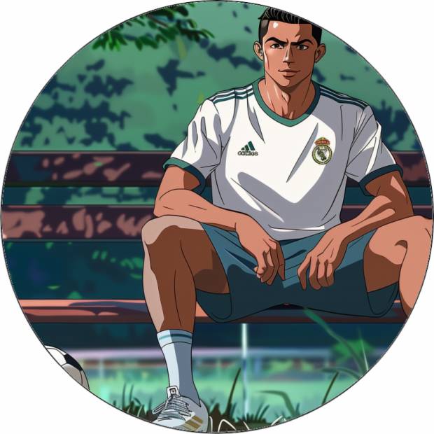 Jedlý papier Cristiano Ronaldo na lavičke animácie 19,5 cm - Pictu Hap