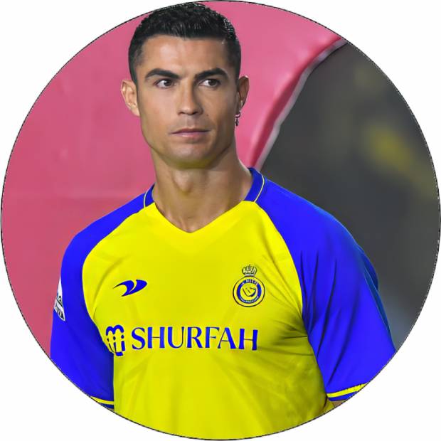 Jedlý papier Cristiano Ronaldo žlto-modrý dres 19,5 cm - Pictu Hap