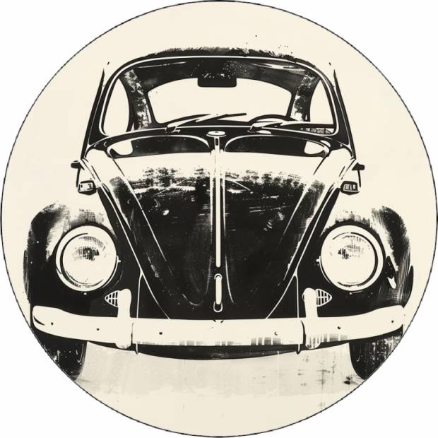 Jedlý papier Wolkswagen beatle čierny 19,5 cm - Pictu Hap