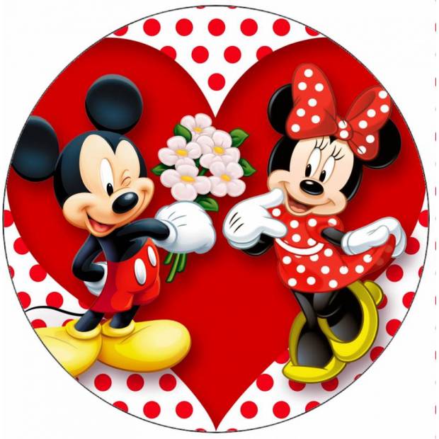 Jedlý papier Mickey a Minnie love 19,5 cm - Pictu Hap