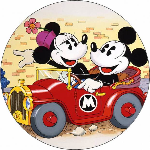 Jedlý papier Mickey a Minnie v aute 19,5 cm - Pictu Hap