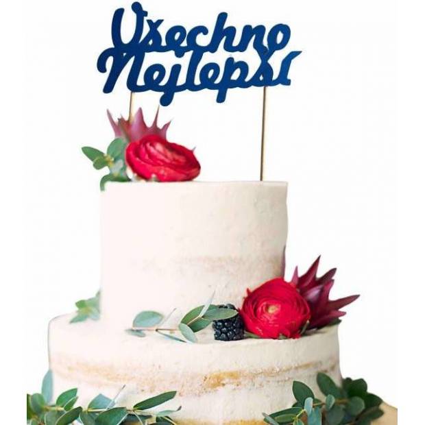 Topper na tortu Happy Birthday/modrý - dortis