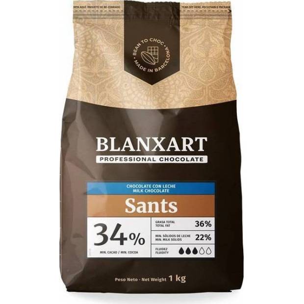 Blanxart Pravá mliečna čokoláda Sants 34% (1 kg) - dortis