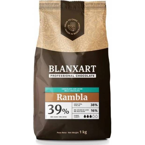 Blanxart Pravá mliečna čokoláda Rambla 39% (1 kg) - dortis