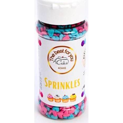 4Cake Sugar hearts pink and blue (80 g) Besky edition - dortis