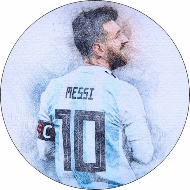 Jedlý papier Lionel Messi portrét 19,5 cm - Pictu Hap