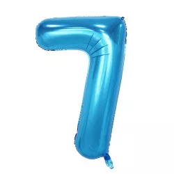 Fóliový balónik číslo sedem modrý 102 cm - Cakesicq