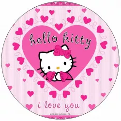 Jedlý papier Hello Kitty v srdiečku 19,5 cm - Pictu Hap
