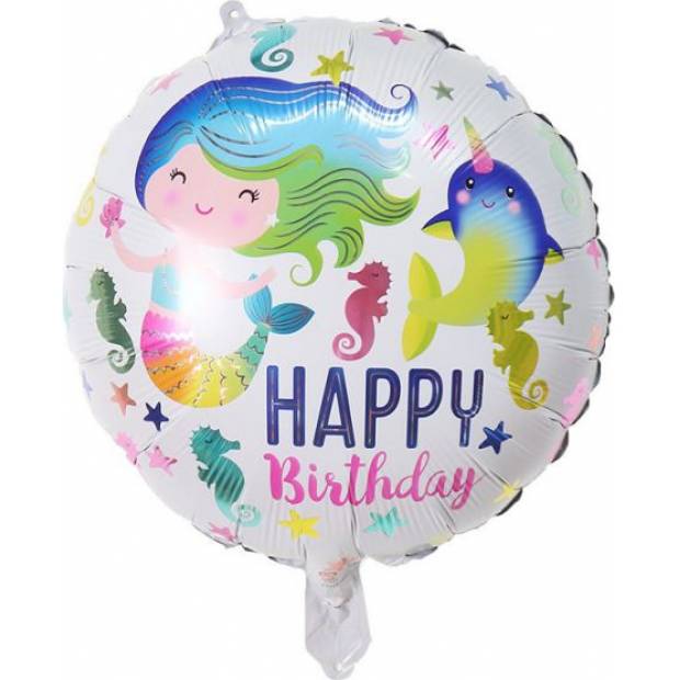 Fóliový balón okrúhla morská panna 46cm - Cakesicq