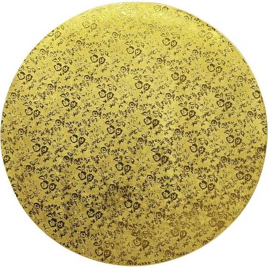Pevná podložka zlatá 30 cm okrúhla hrúbka 1,2 cm - Cakesicq