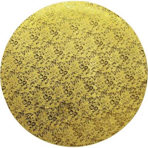 Pevná podložka zlatá 25 cm okrúhla hrúbka 1,2 cm - Cakesicq