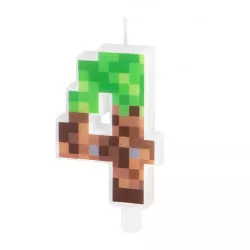 Sviečka Minecraft 7 cm číslo 4 - Party Pal
